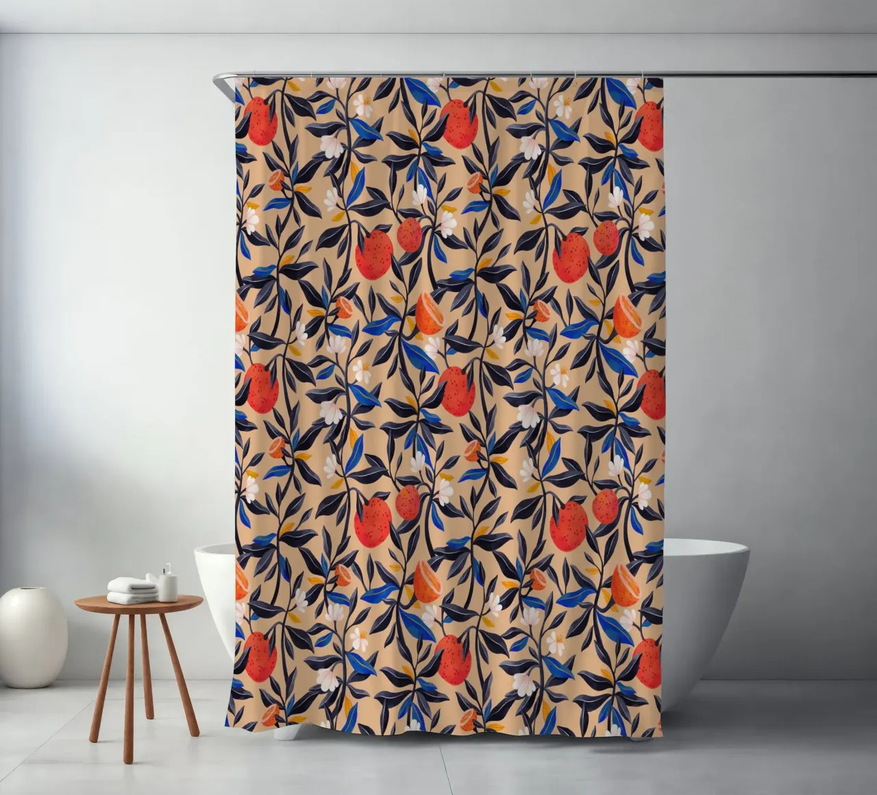 Flaming Garden - Oranges Pattern douchegordijn van The Artcircle