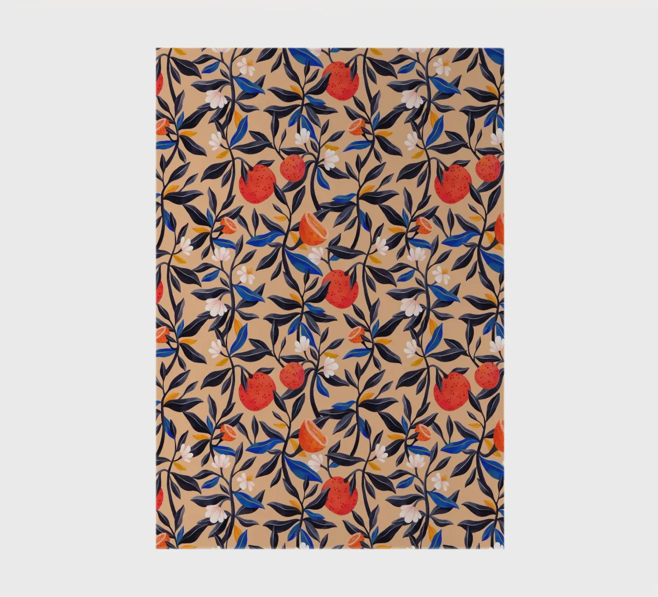 Flaming Garden - Oranges Pattern notebook by The Artcircle