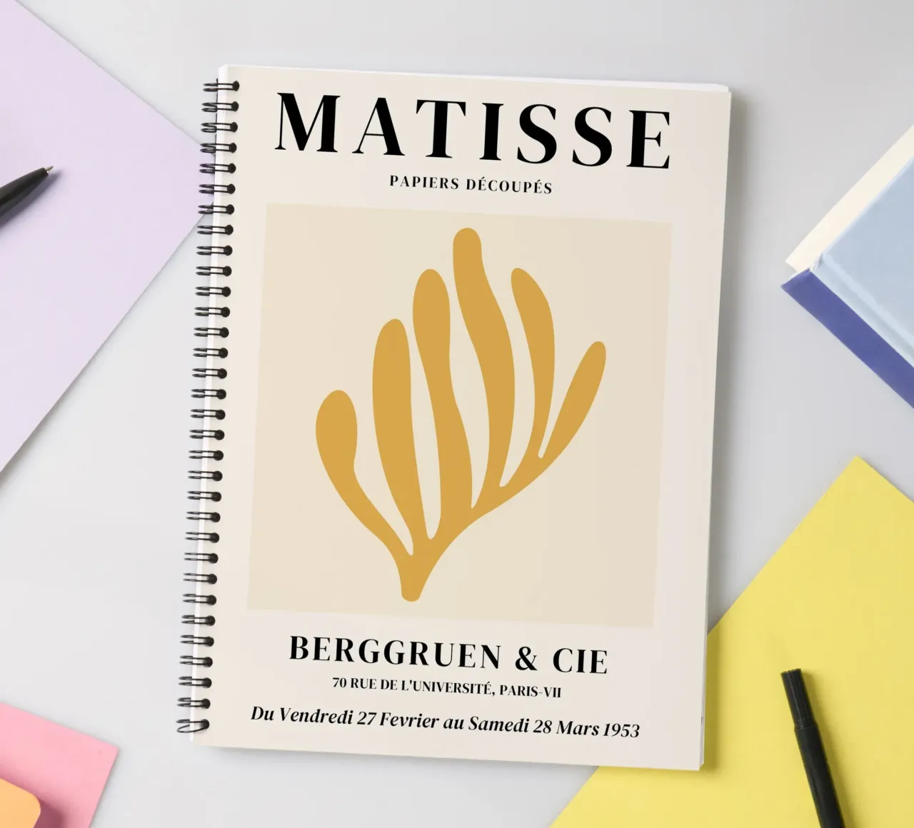 Matisse Abstract Coral reef (Yellow tone) spiral notebook by Paigaam Studio