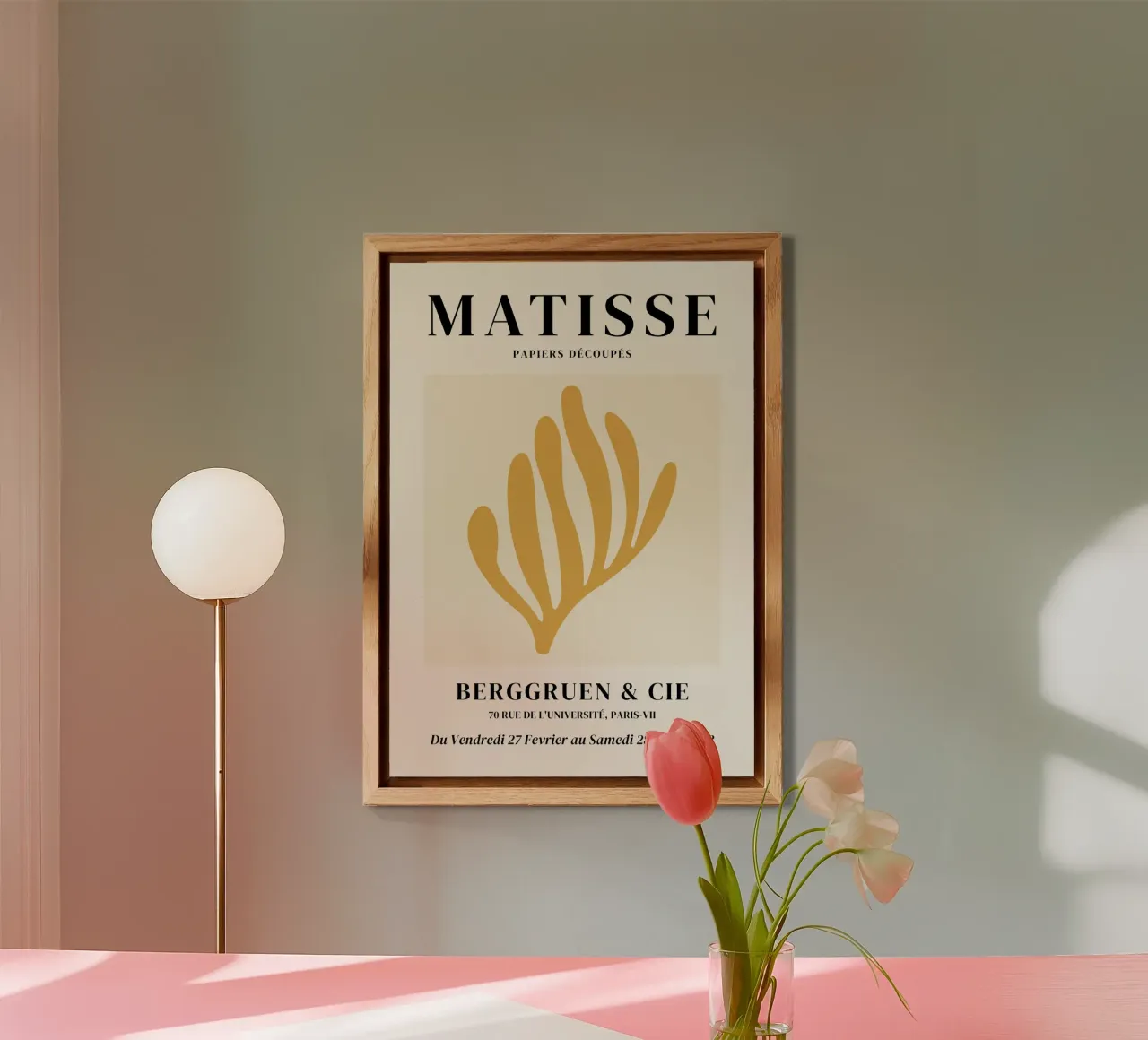 Matisse Abstrait Récif corallien (Tonalité jaune) alu dibond de Paigaam Studio