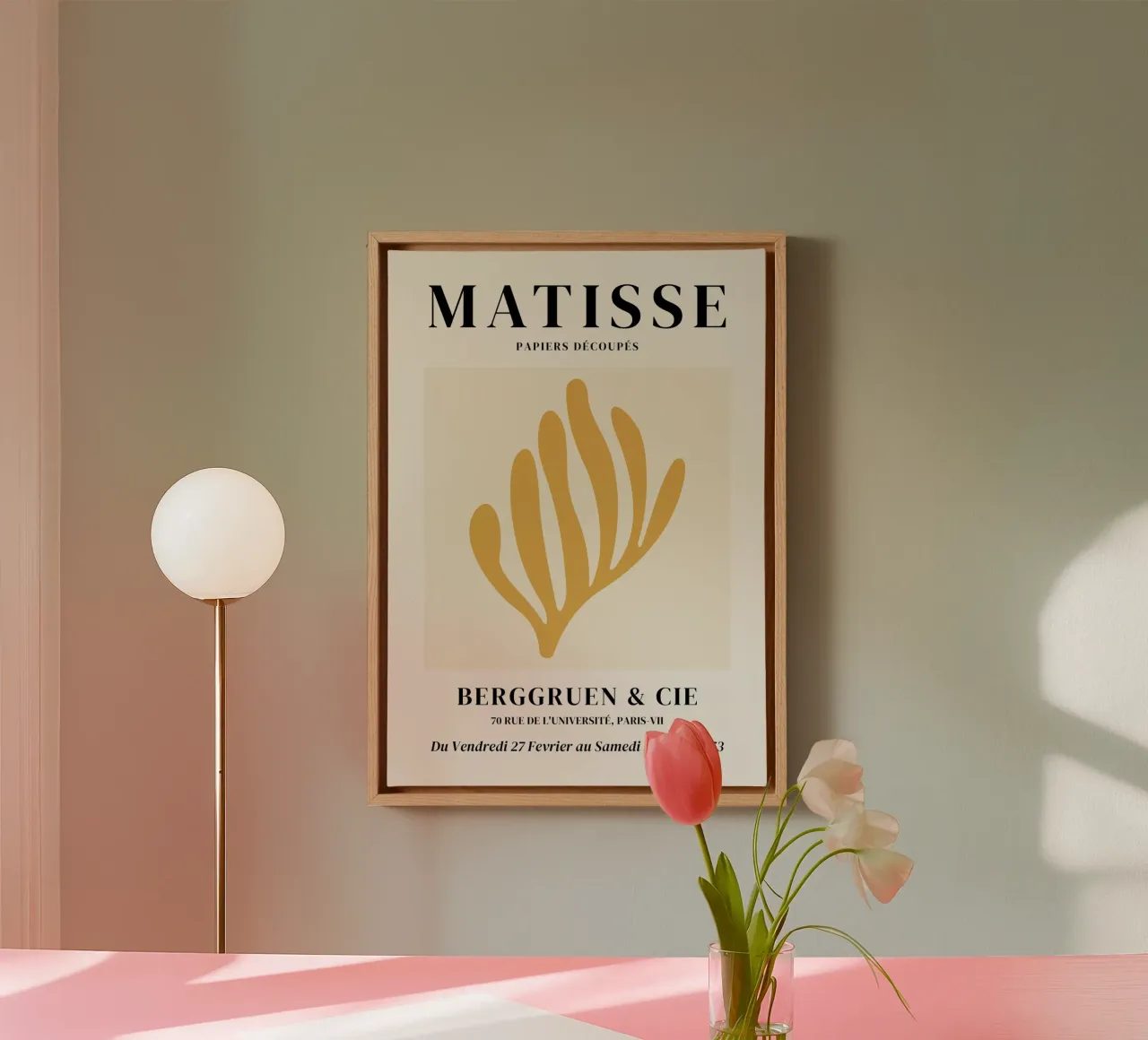 Matisse Abstract Koraalrif (Gele tint) canvas van Paigaam Studio