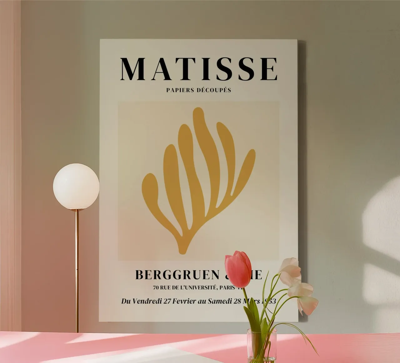 Matisse Abstract Koraalrif (Gele tint) canvas van Paigaam Studio