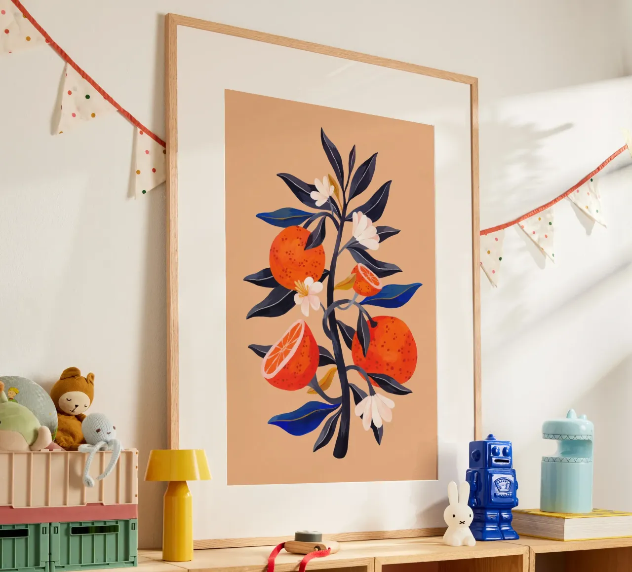 Giardino infuocato - Albero d'arancio poster con telaio in plastica da The Artcircle