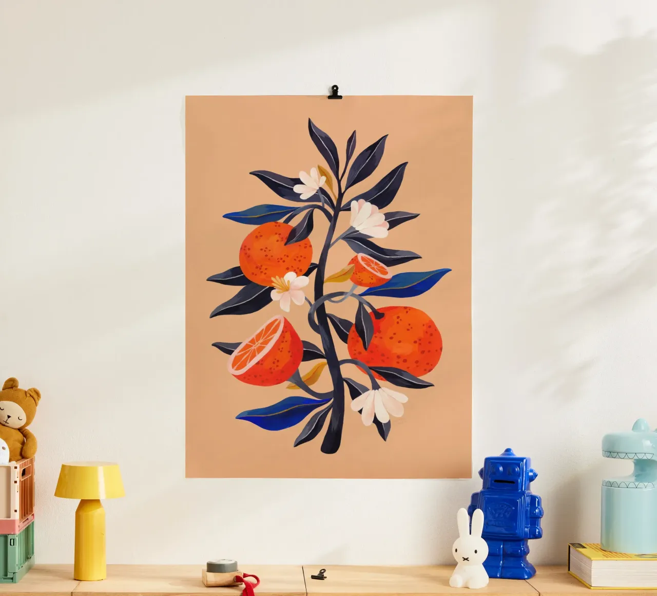 Giardino infuocato - Albero d'arancio poster con telaio in plastica da The Artcircle