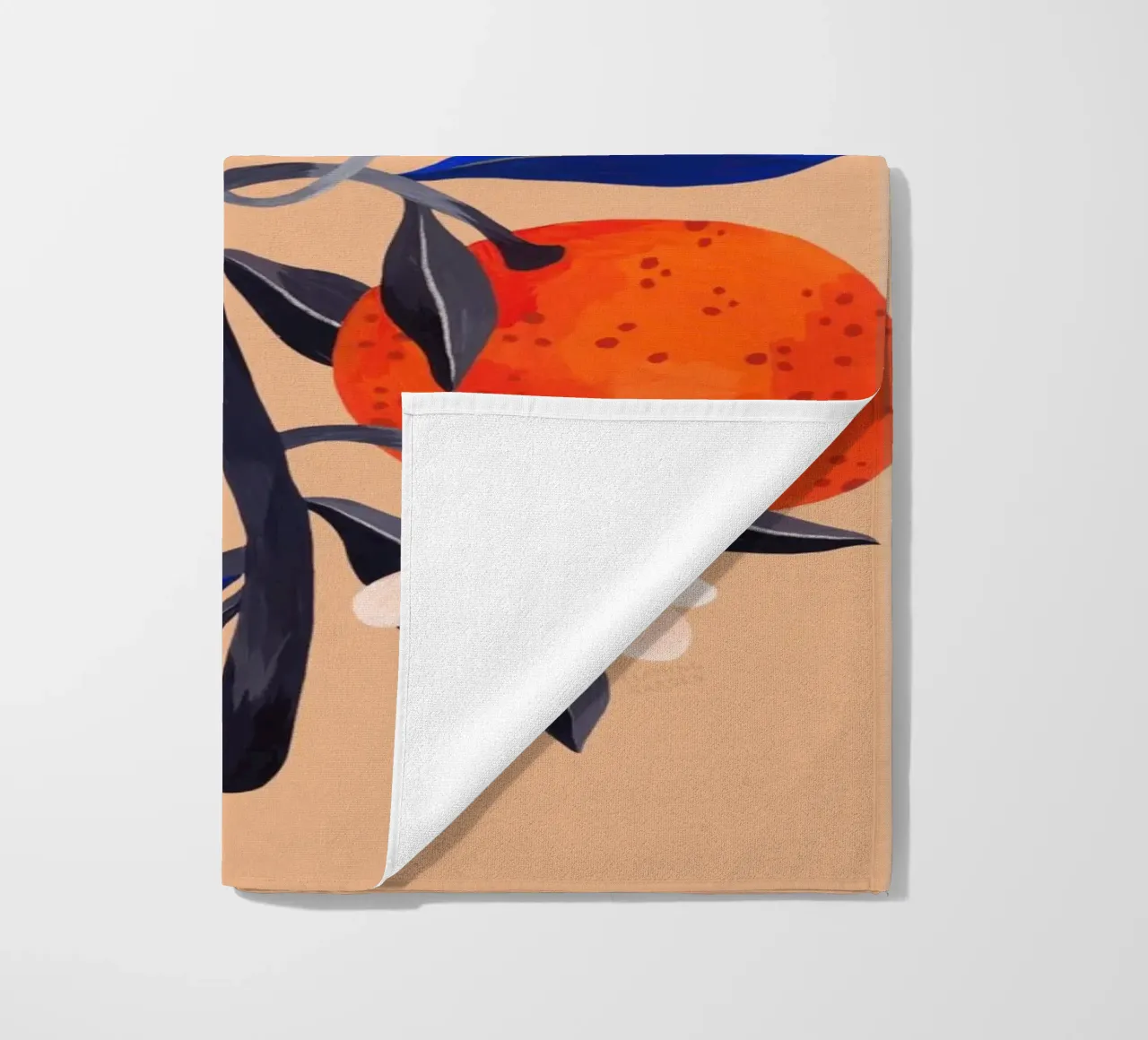 Flaming Garden - Orange Tree beach towel by The Artcircle