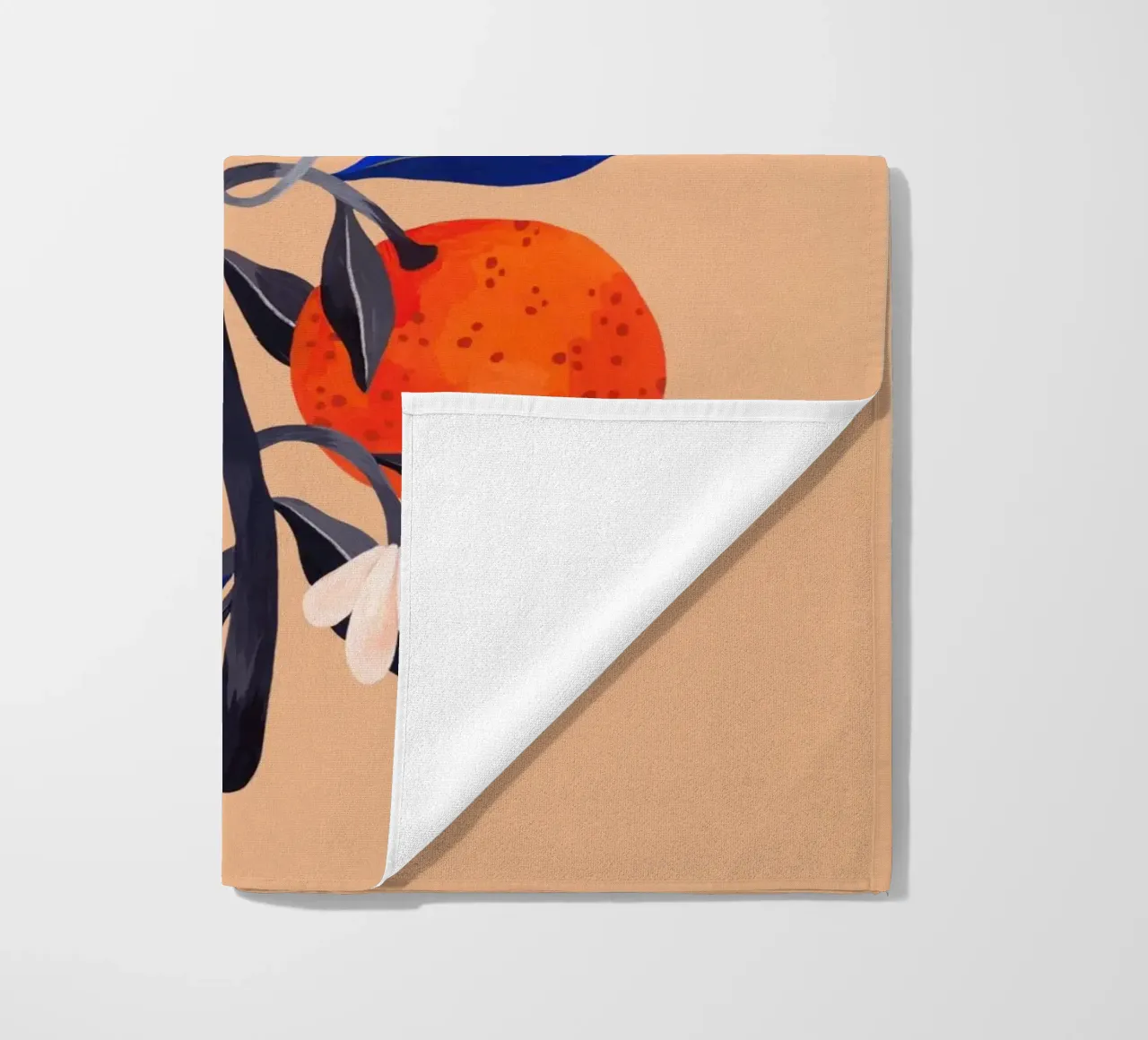 Flaming Garden - Orange Tree beach towel by The Artcircle