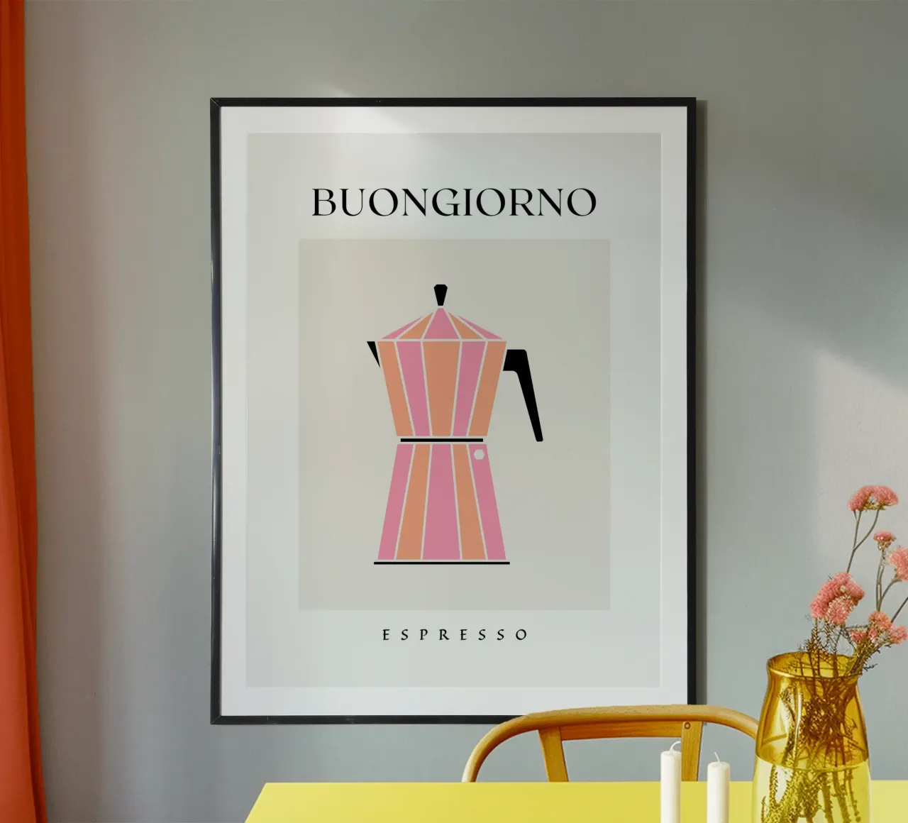 BUONGIORNO ESPRESSO II poster con telaio in alluminio da ArtDesign by KBK