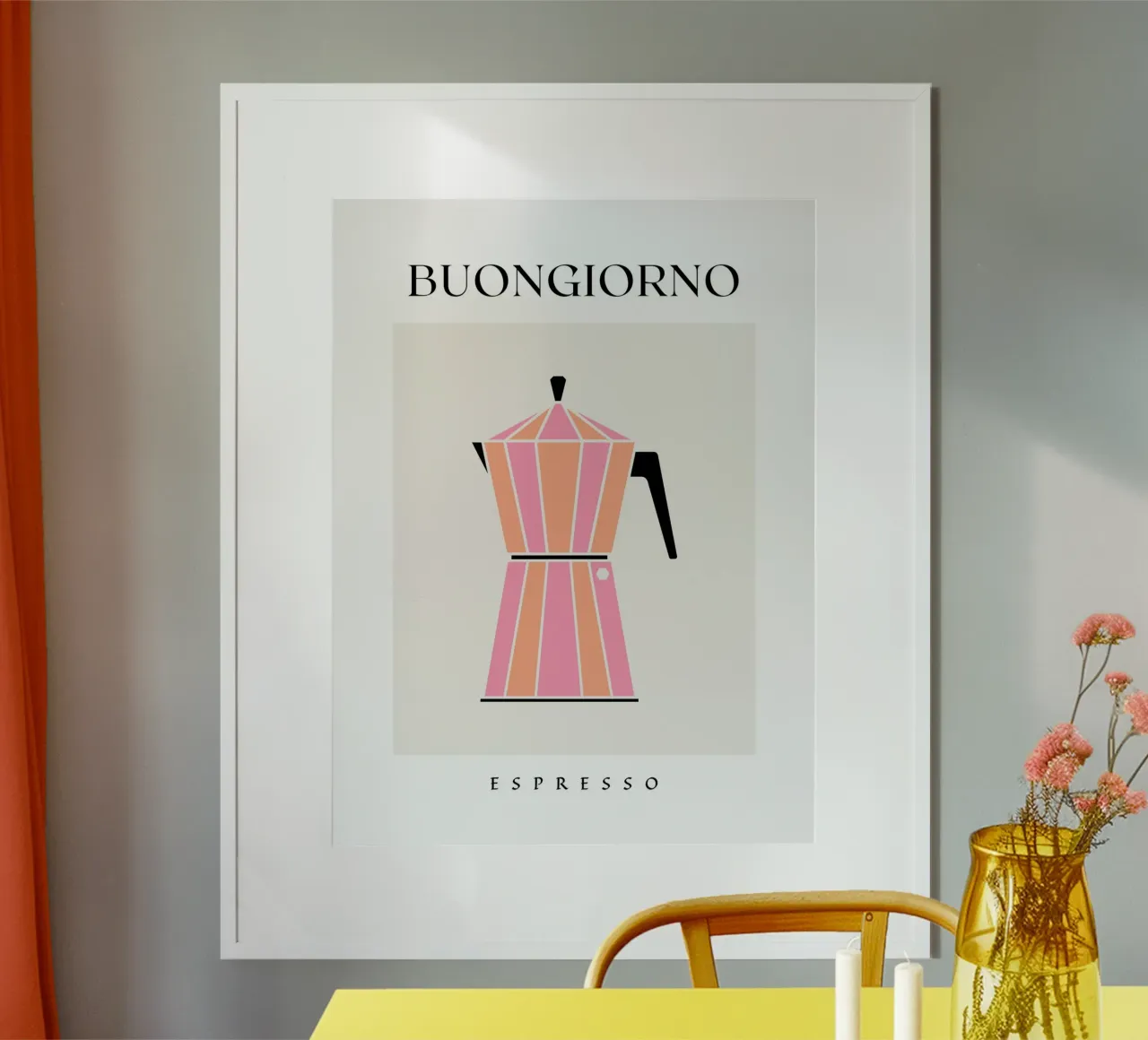 BUONGIORNO ESPRESSO II poster con telaio in alluminio da ArtDesign by KBK