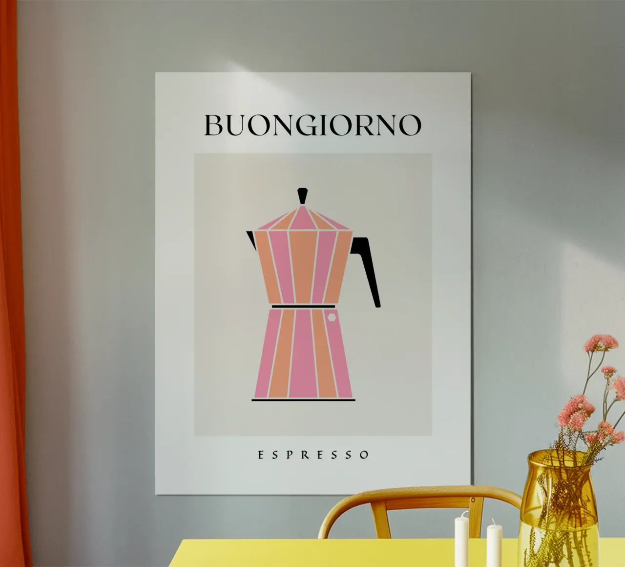 BUONGIORNO ESPRESSO II poster con telaio in alluminio da ArtDesign by KBK