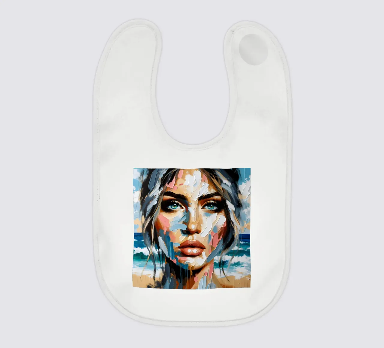 Donna calma in spiaggia bavaglino da ARTOMATIC