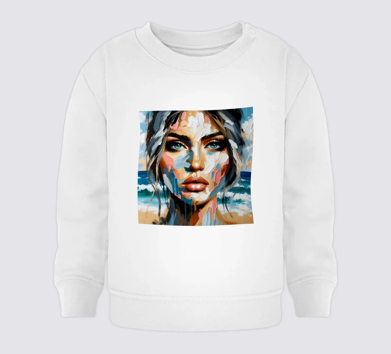 Donna calma in spiaggia felpa neonato da ARTOMATIC