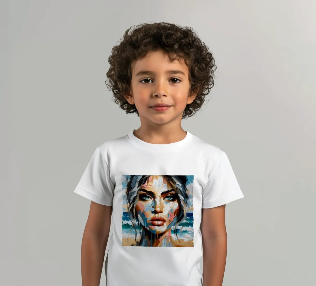 Donna calma in spiaggia t-shirt bambini da ARTOMATIC