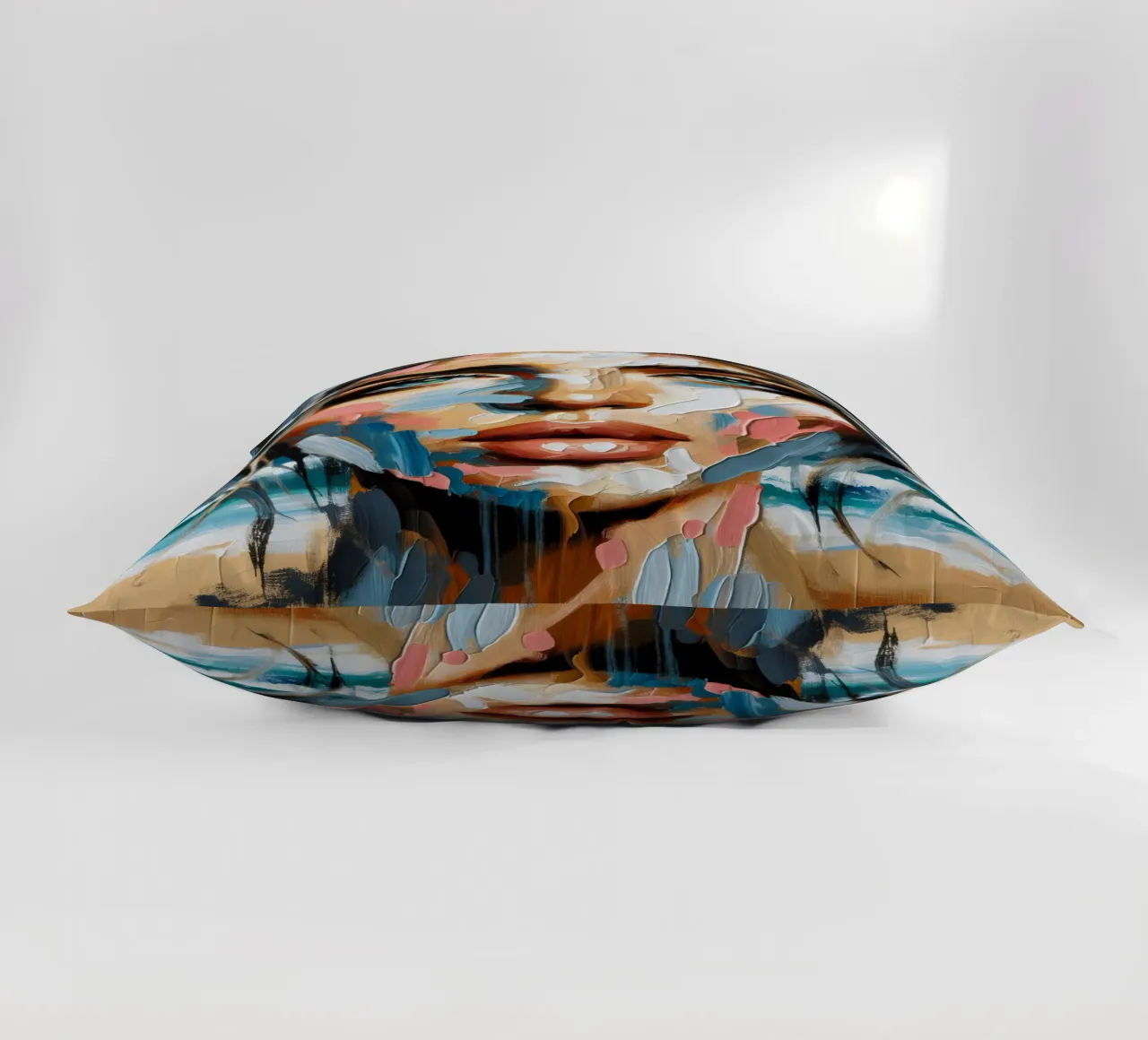 Donna calma in spiaggia cuscino da ARTOMATIC