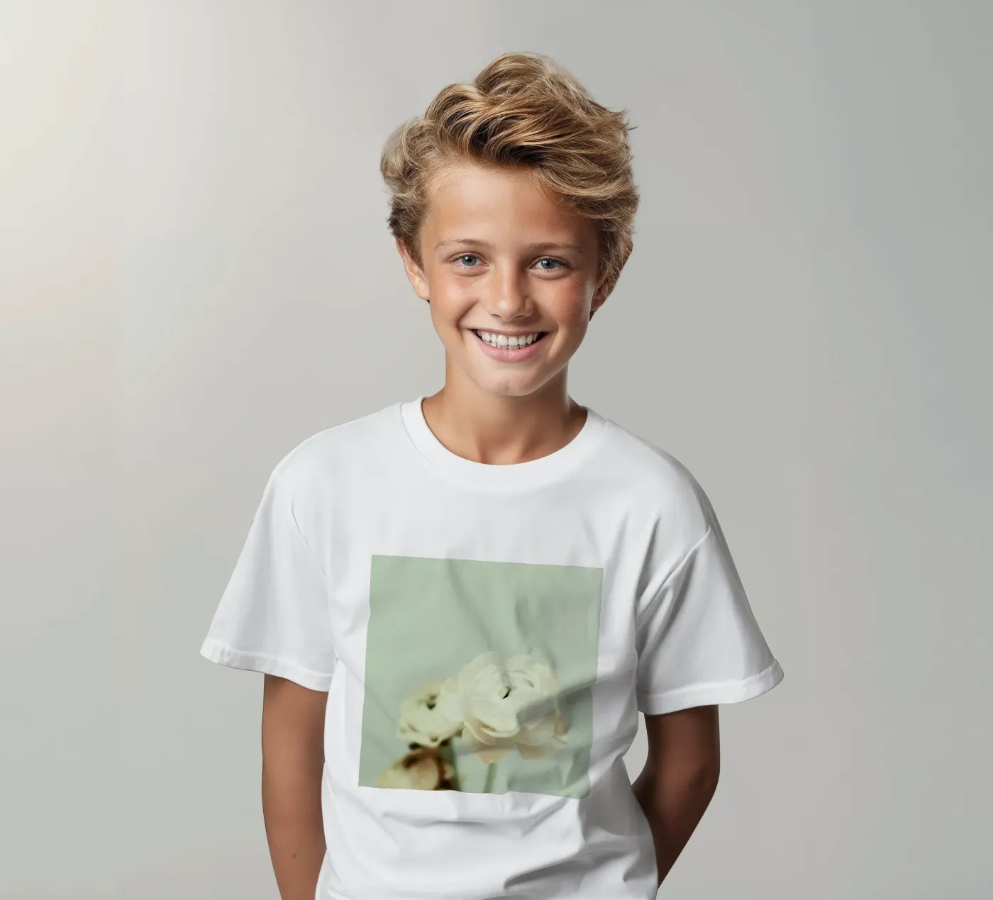 Cream kinder t-shirt van Morgan Kendall