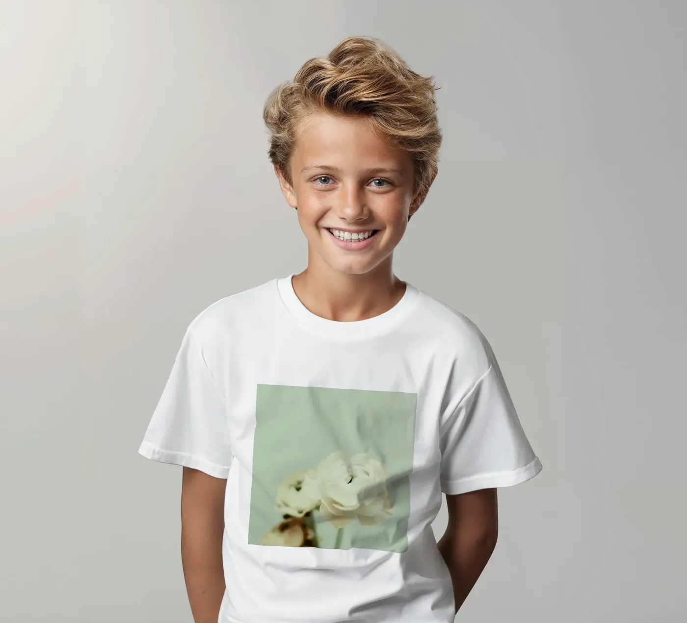 Cream kinder t-shirt van Morgan Kendall