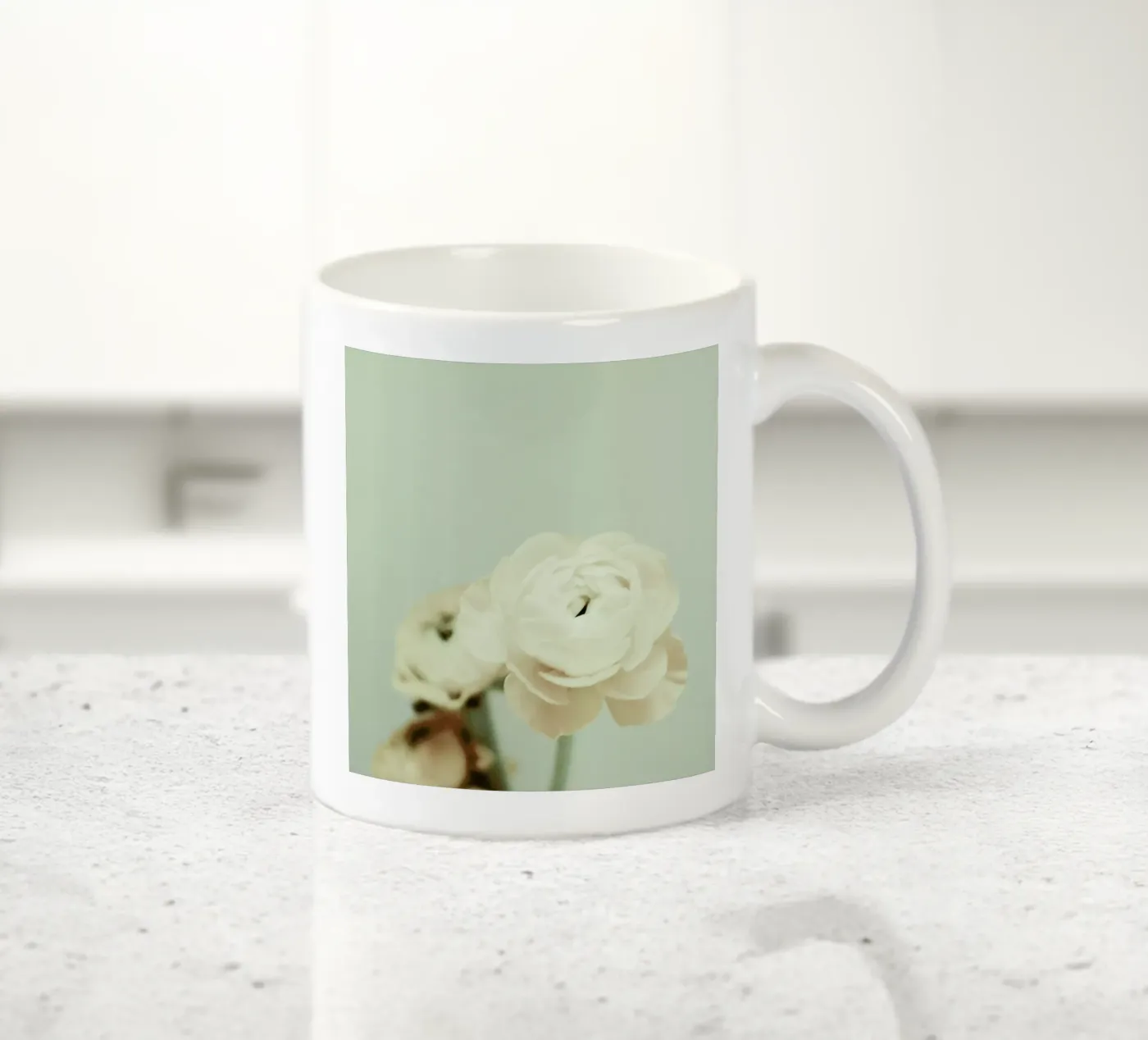 Cream ceramic mug by Morgan Kendall