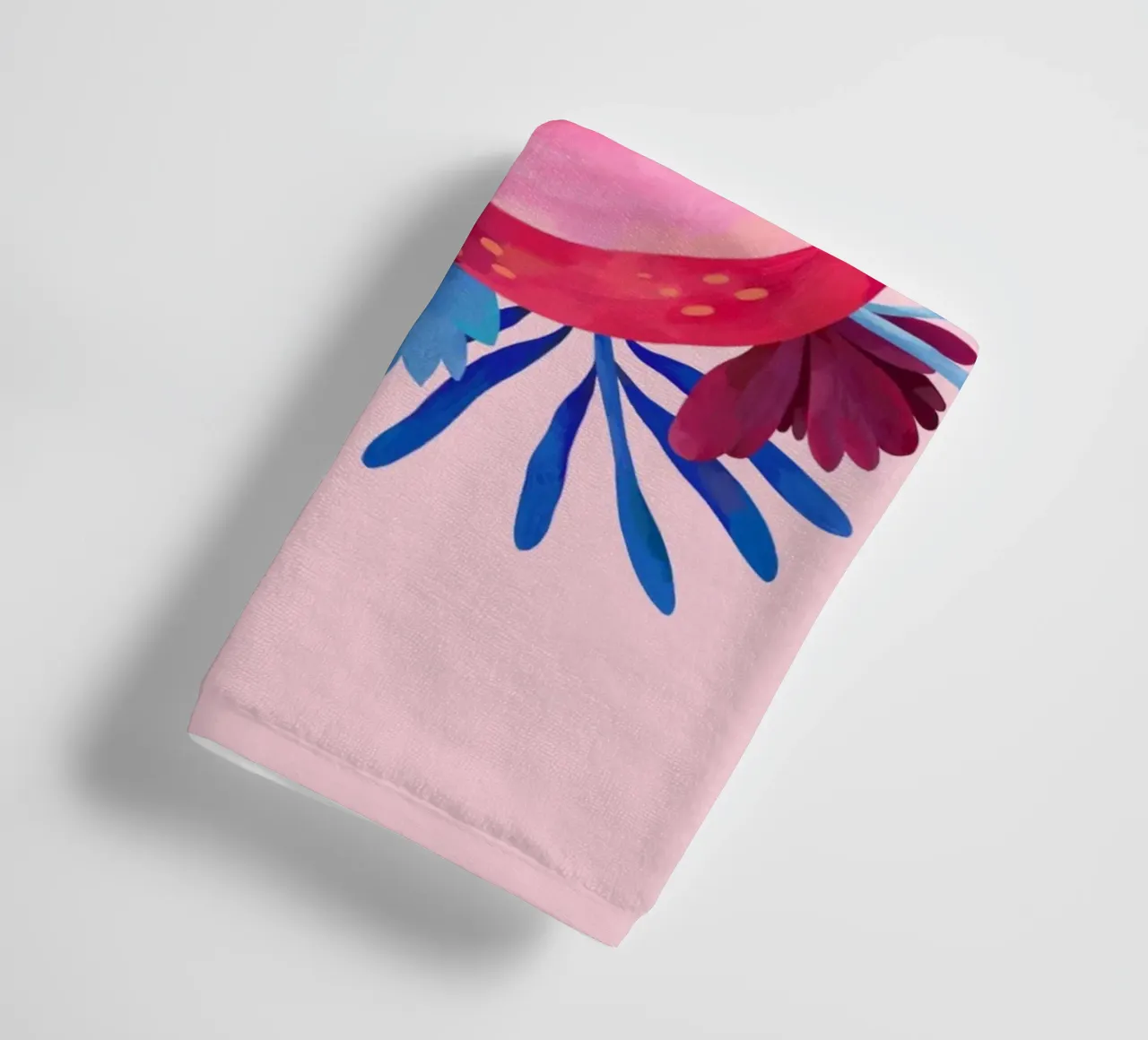 Vlammende tuin - Compositie perzik badhanddoek van The Artcircle