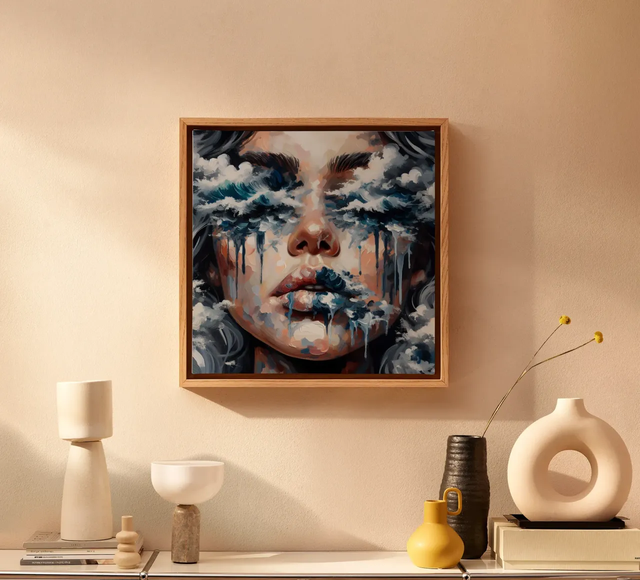 TIDAL WAVE canvas with Floater frame by ARTOMATIC