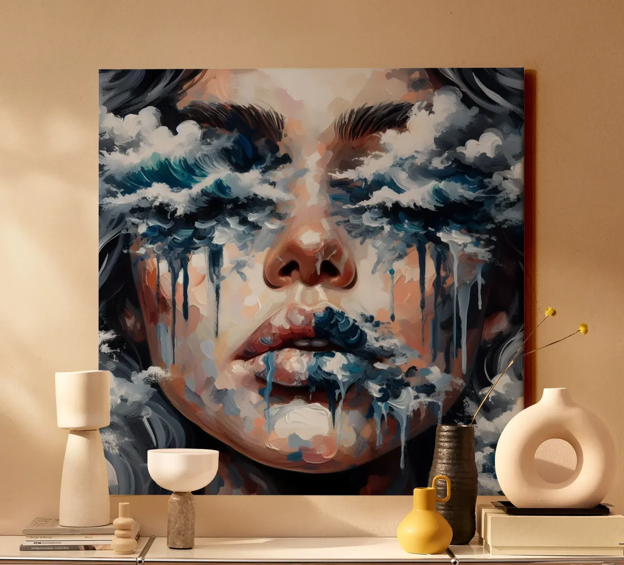 TIDAL WAVE canvas with Floater frame by ARTOMATIC