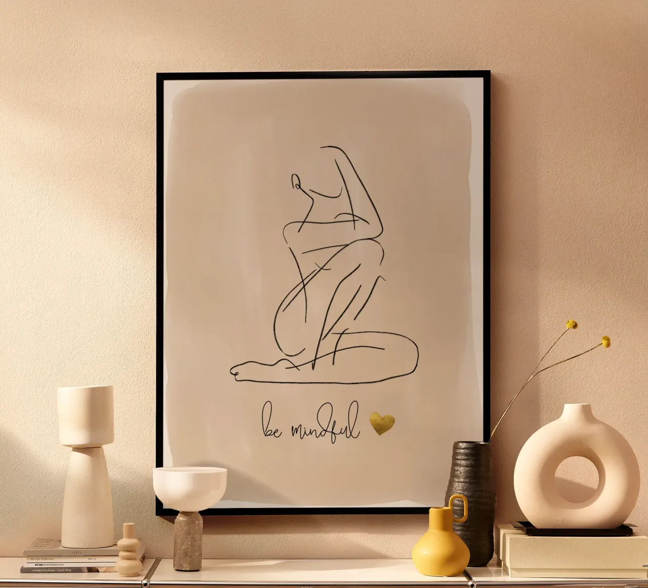 essere consapevoli poster con telaio in legno da ArtDesign by KBK