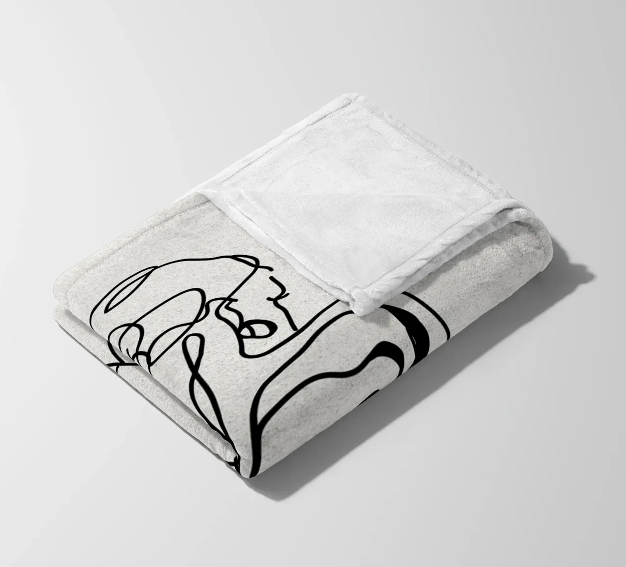 Donna con due fiori coperta in pile da ArtDesign by KBK