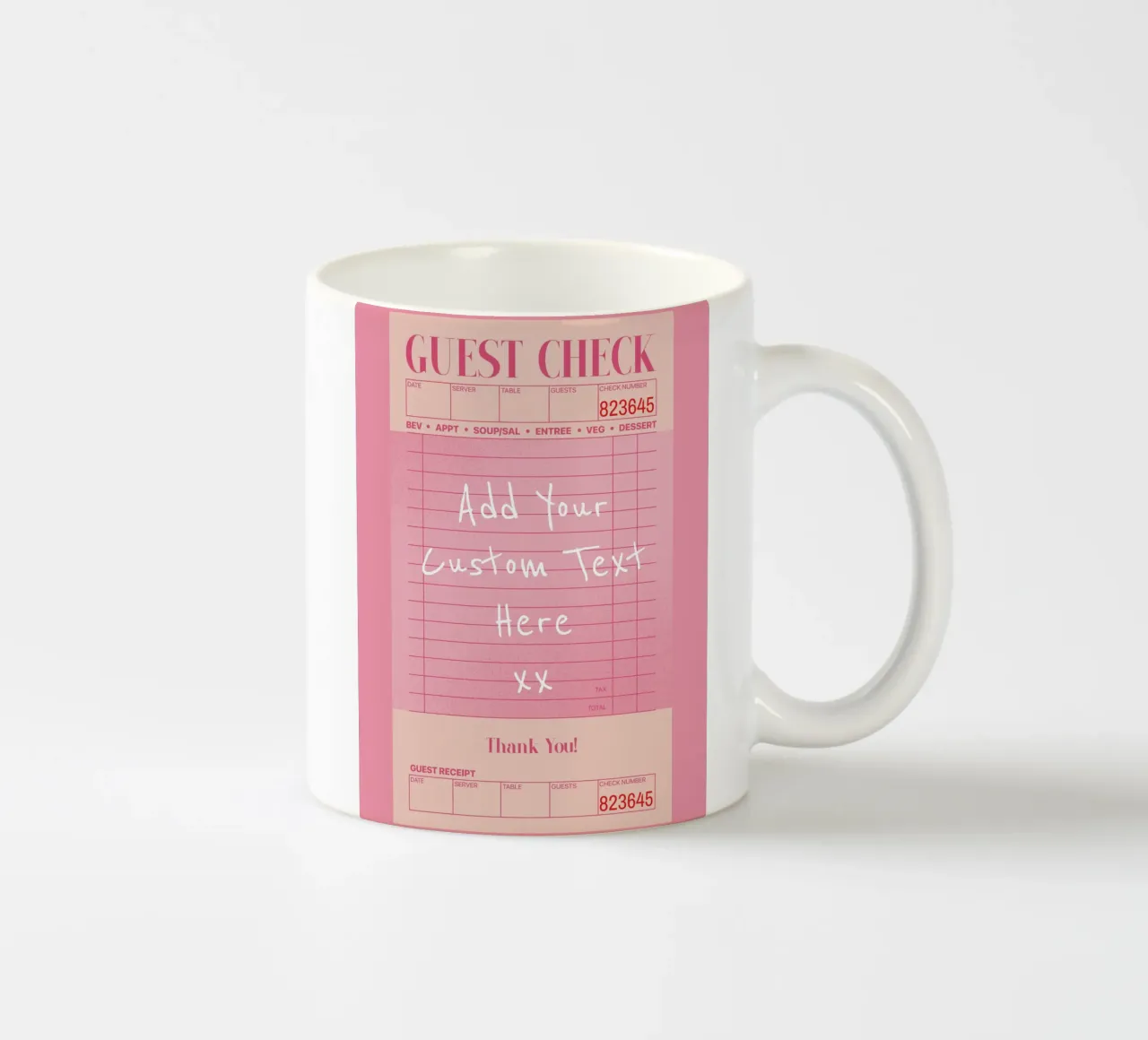 Custom Guest Check Poster, Personalised Print, Custom Art ceramic mug by PrintStudio