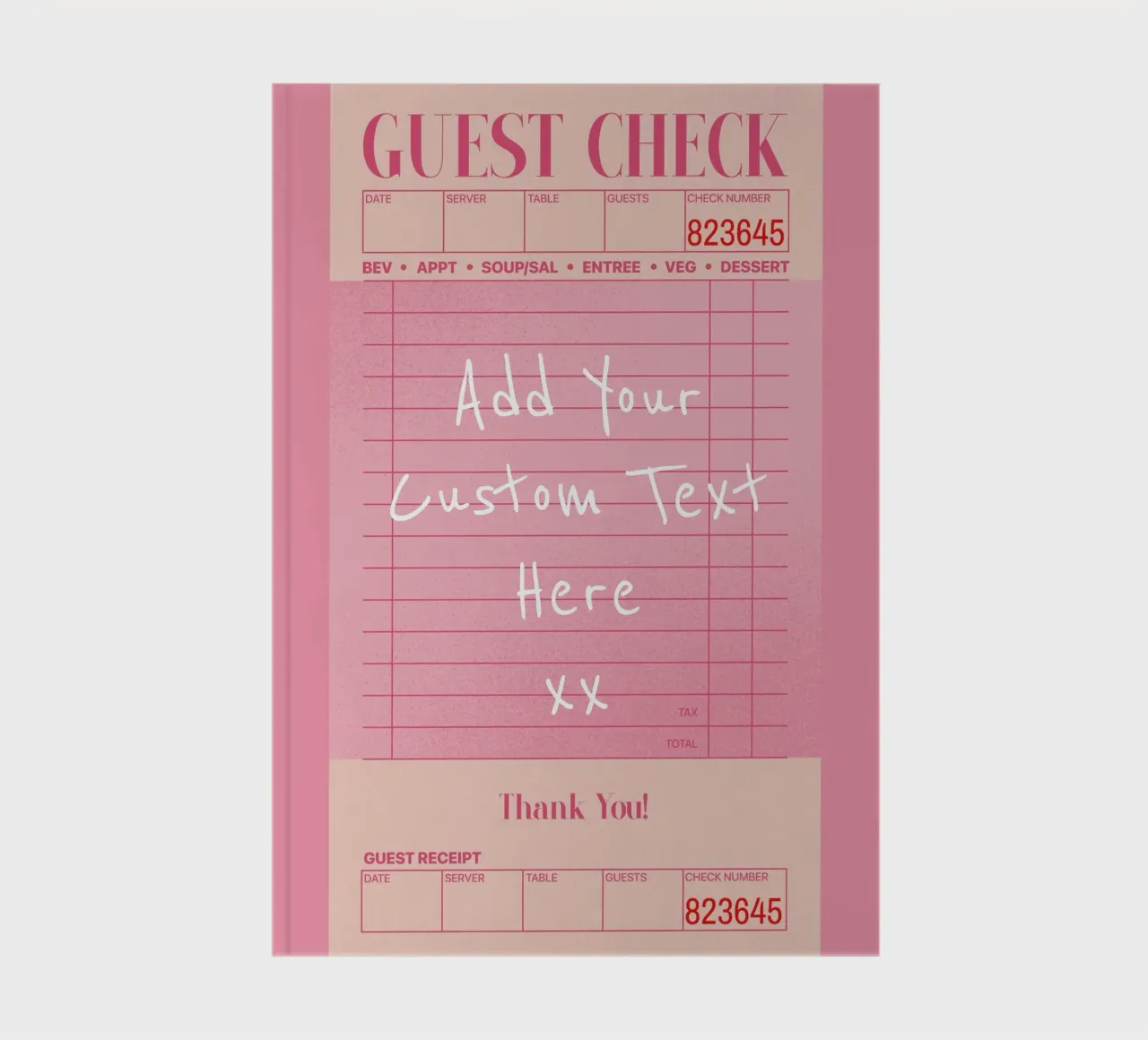 Custom Guest Check Poster, Personalised Print, Custom Art notebook by PrintStudio