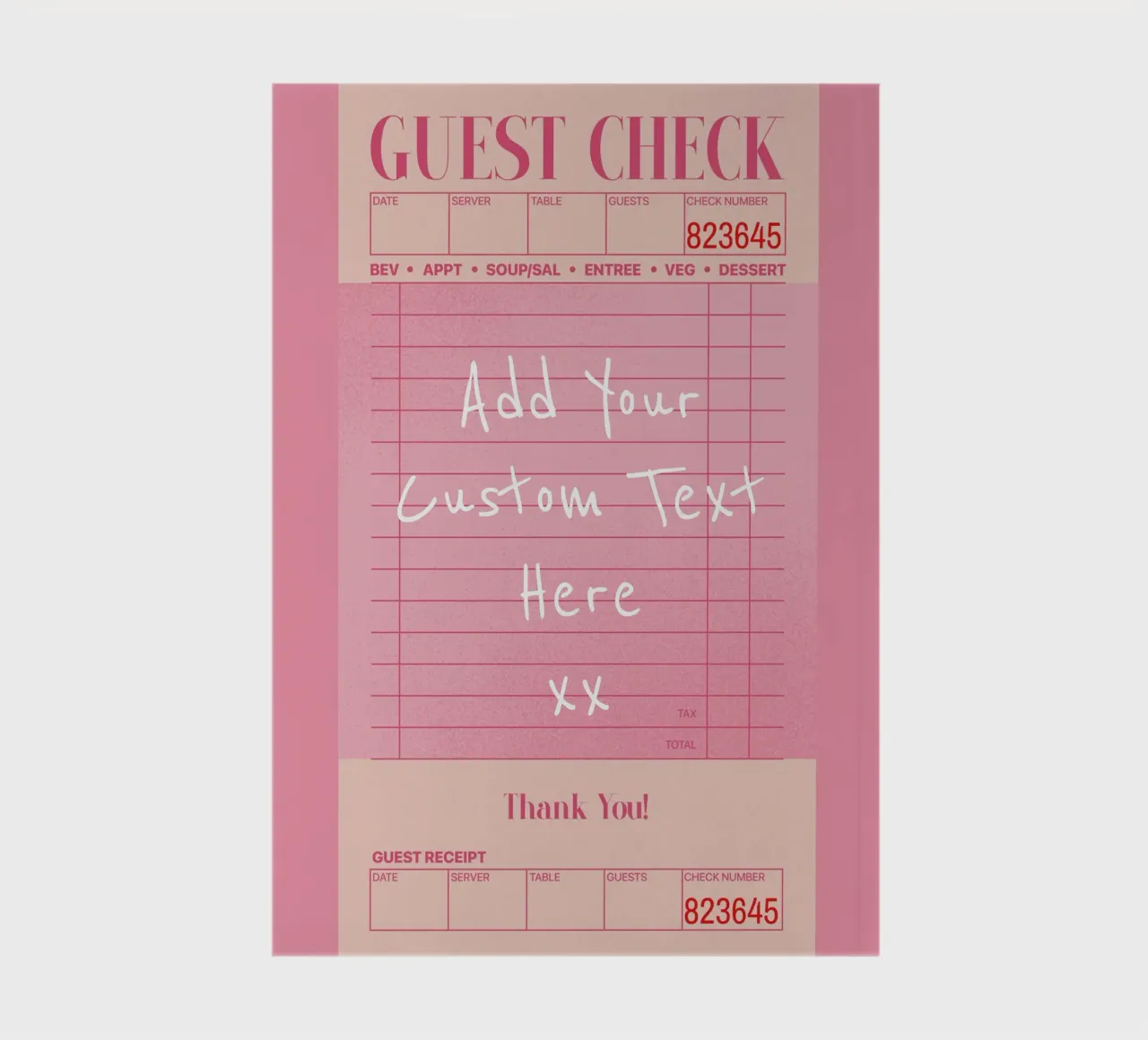 Custom Guest Check Poster, Personalised Print, Custom Art notebook by PrintStudio