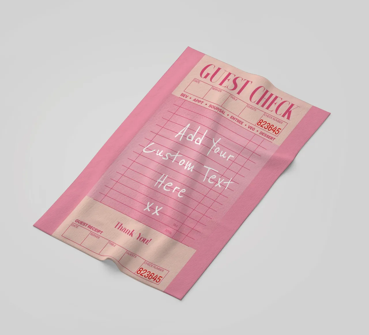 Custom Guest Check Poster, Personalised Print, Custom Art beach towel by PrintStudio
