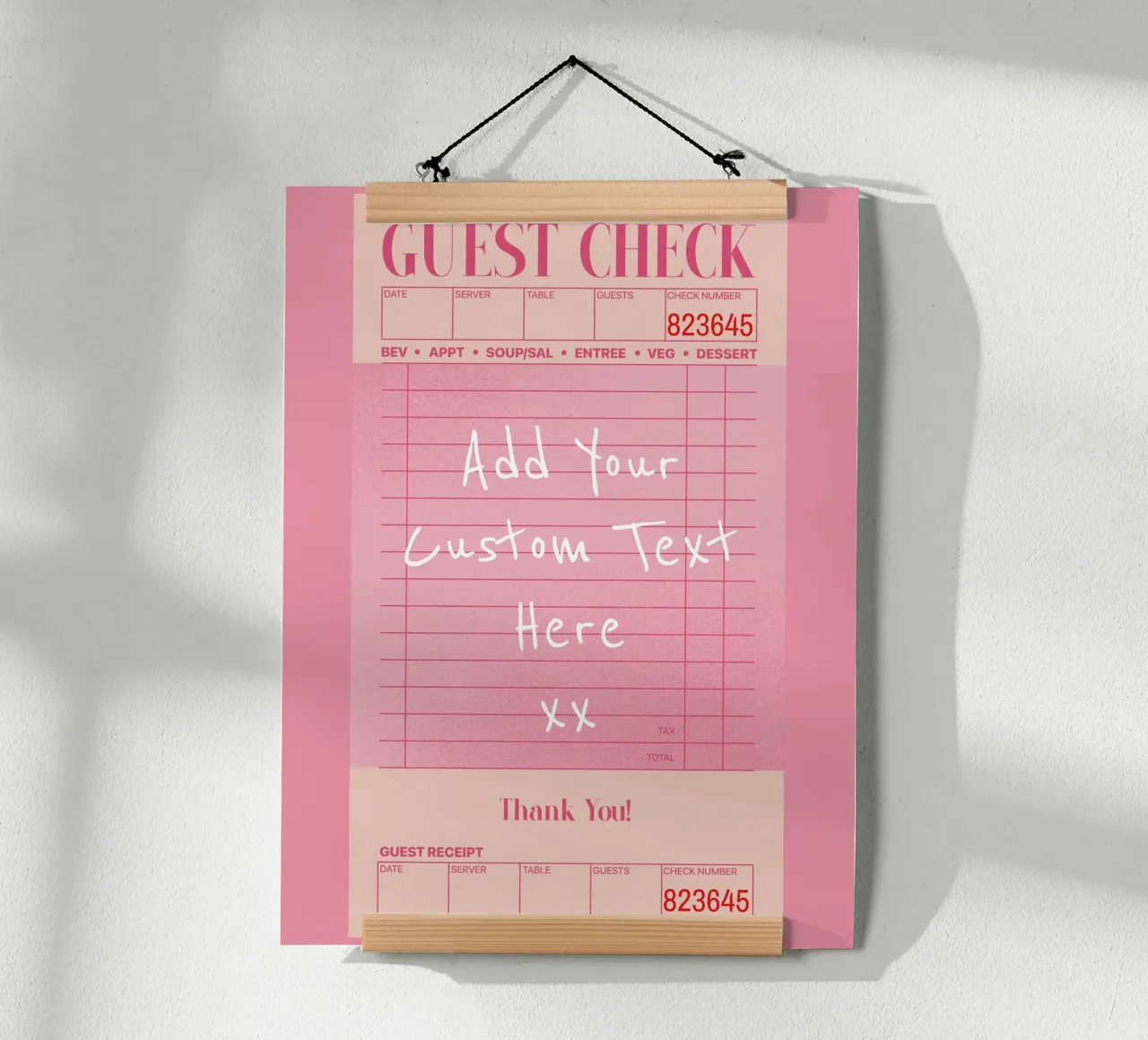 Custom Guest Check Poster, Personalised Print, Custom Art hahnemühle by PrintStudio