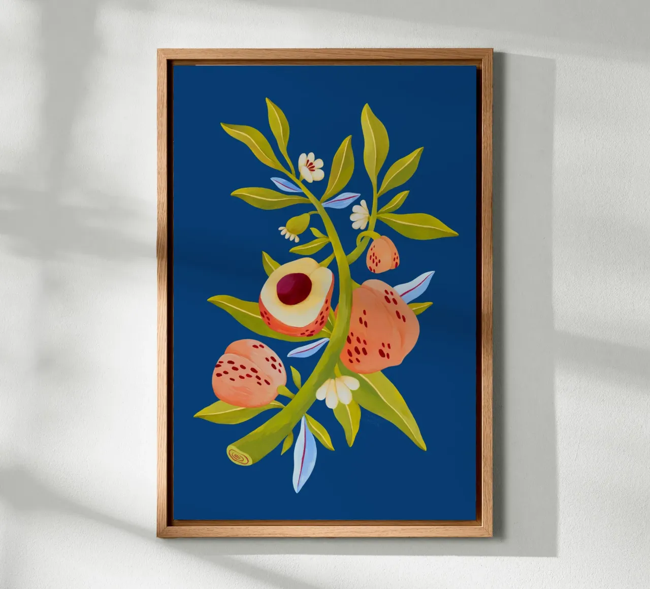 Flaming Garden - Peach Tree canvas with Floater frame by The Artcircle