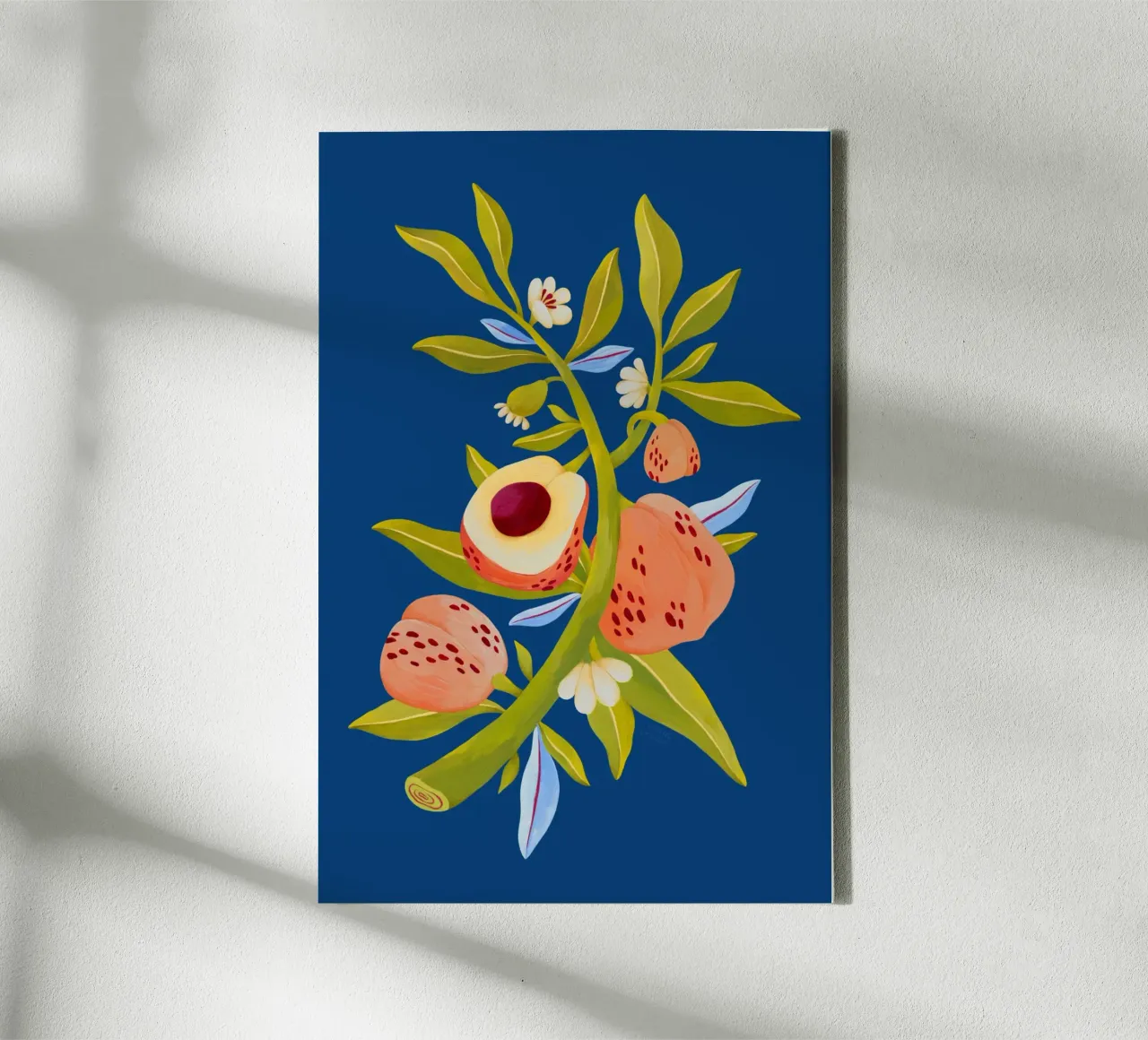 Flaming Garden - Peach Tree canvas with Floater frame by The Artcircle