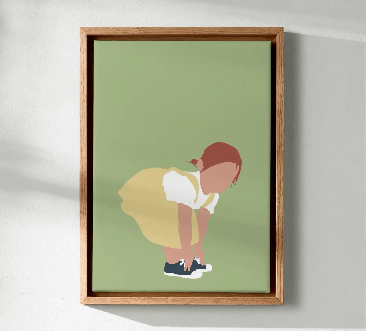 LILOU - Ragazza dai capelli rossi con illustrazioni minimaliste tela con Cornice a cassetta da Tine Taler