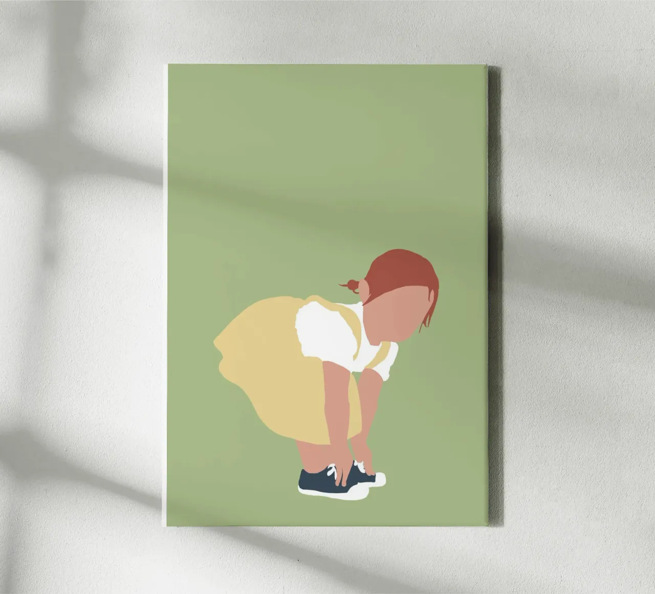 LILOU - Ragazza dai capelli rossi con illustrazioni minimaliste tela con Cornice a cassetta da Tine Taler
