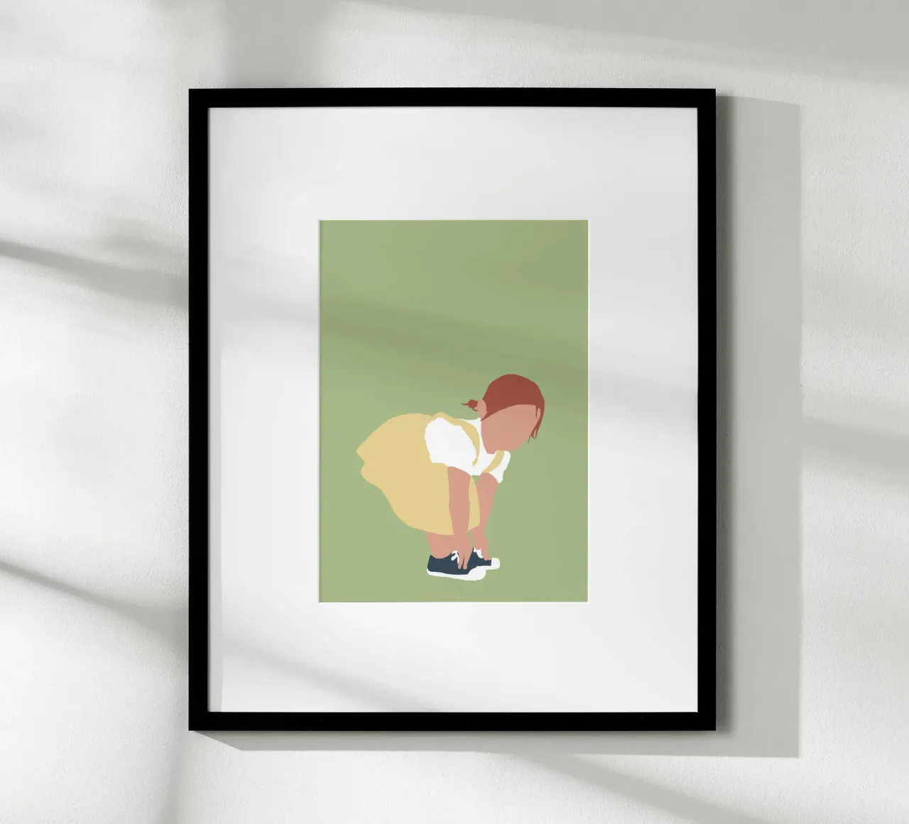 LILOU - Ragazza dai capelli rossi con illustrazioni minimaliste poster con telaio in plastica da Tine Taler