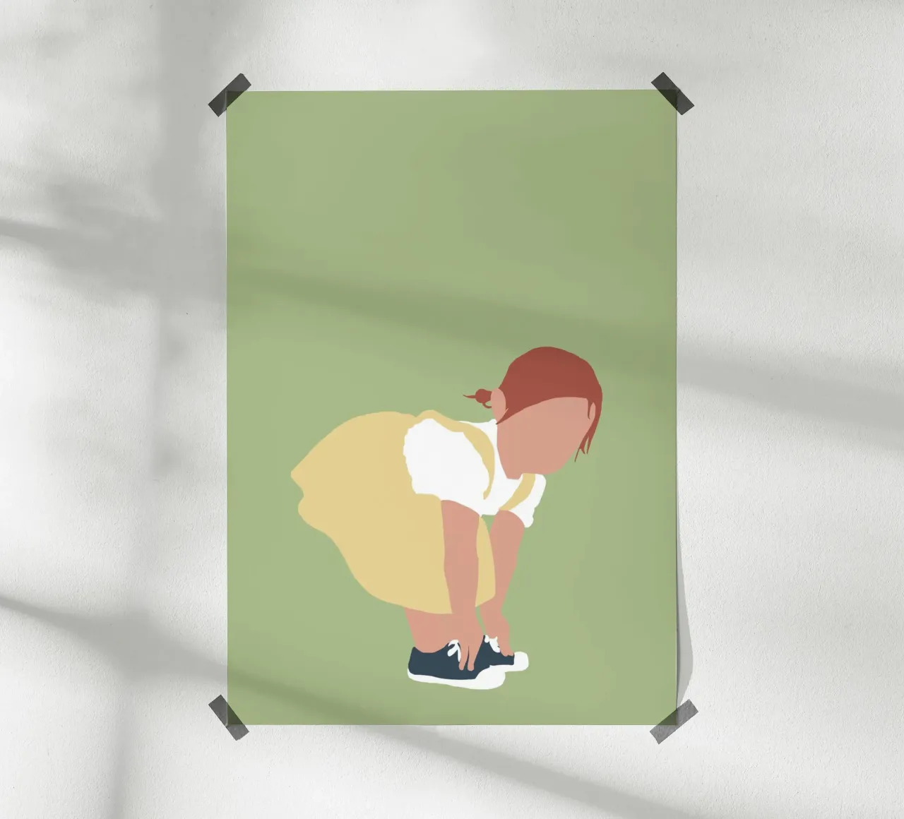 LILOU - Ragazza dai capelli rossi con illustrazioni minimaliste poster con telaio in plastica da Tine Taler