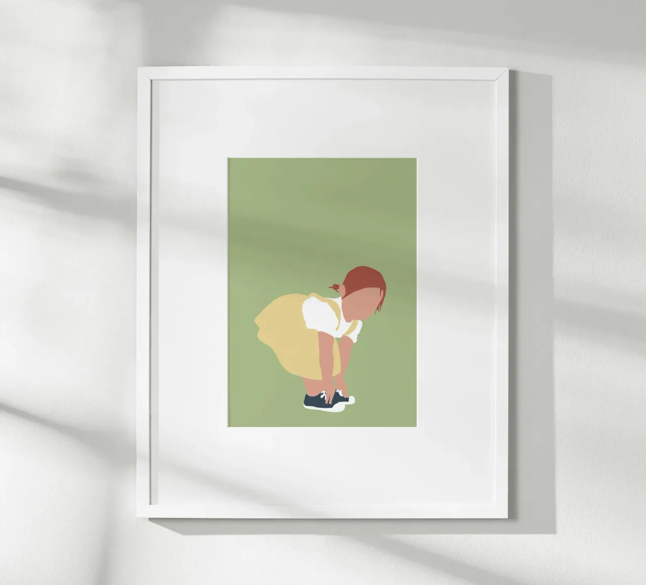 LILOU - Ragazza dai capelli rossi con illustrazioni minimaliste poster con telaio in plastica da Tine Taler