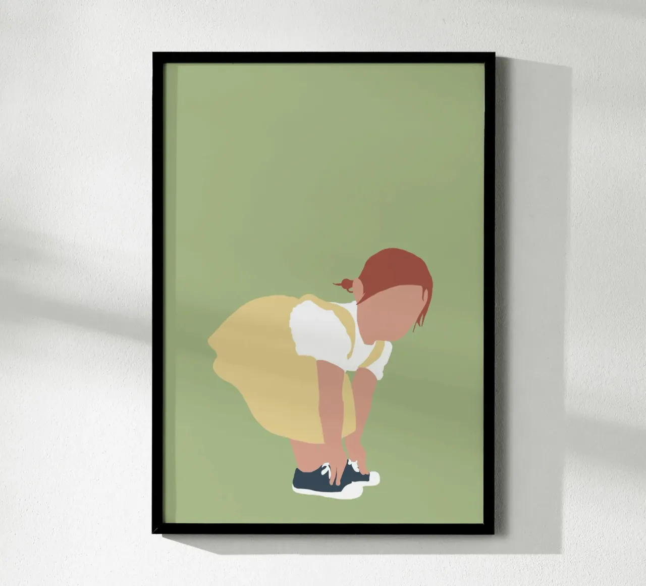 LILOU - Ragazza dai capelli rossi con illustrazioni minimaliste poster con telaio in plastica da Tine Taler