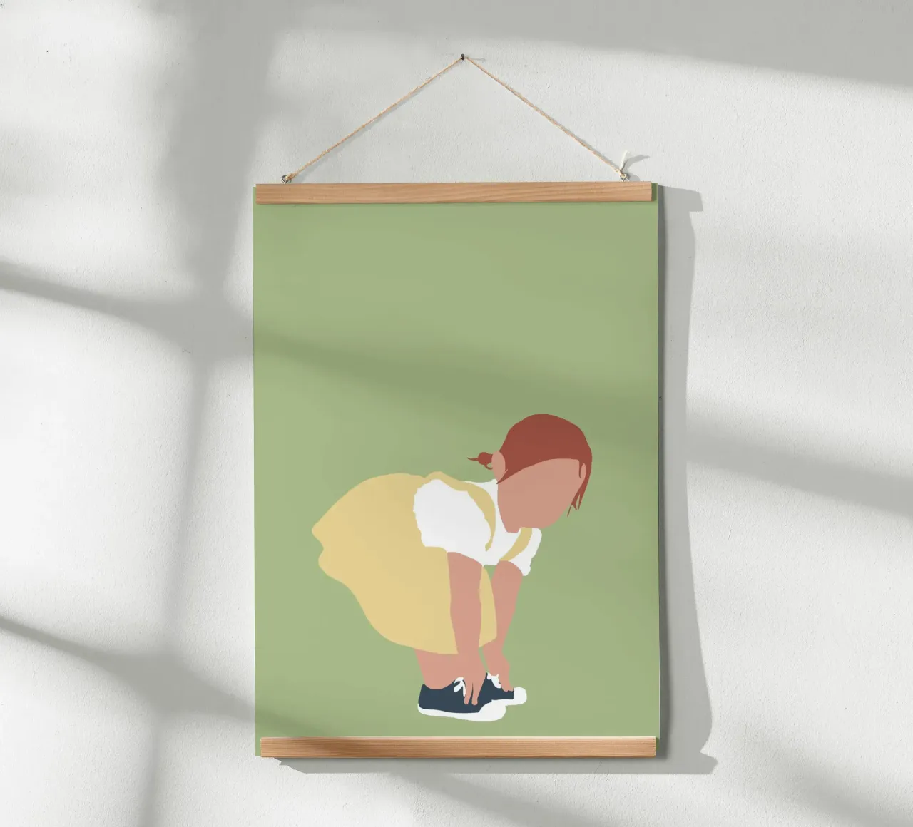 LILOU - Ragazza dai capelli rossi con illustrazioni minimaliste poster con telaio in plastica da Tine Taler