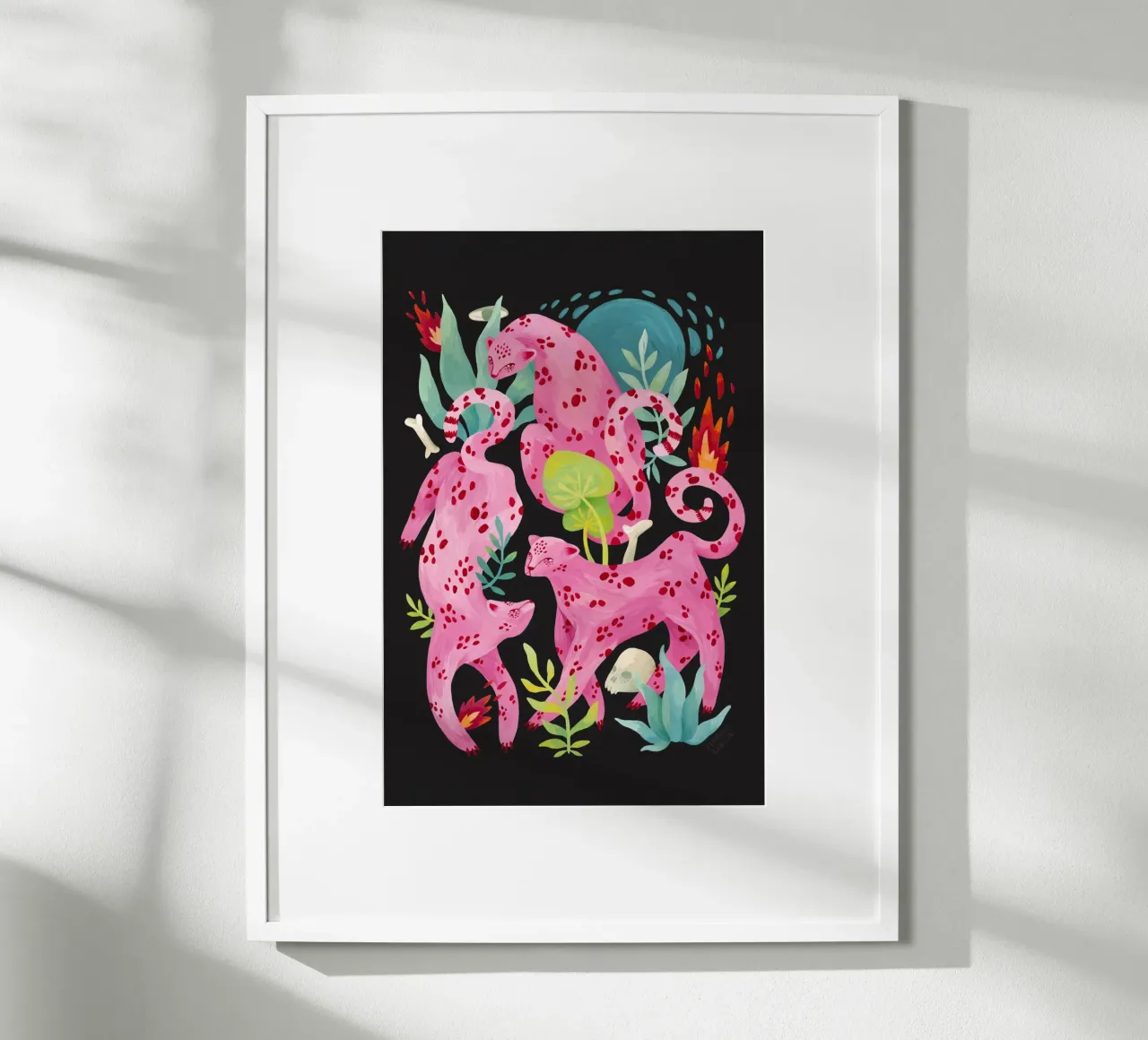 Giardino infuocato - Leopardi rosa poster da The Artcircle
