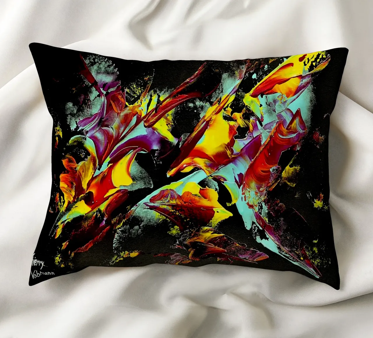 IDEAL GIFT 114 cuscino da Thierry Vobmann Abstract painting