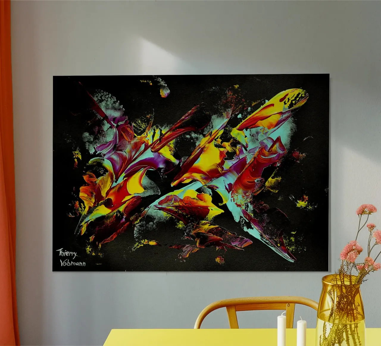 IDEAL GIFT 114 poster con telaio in legno da Thierry Vobmann Abstract painting