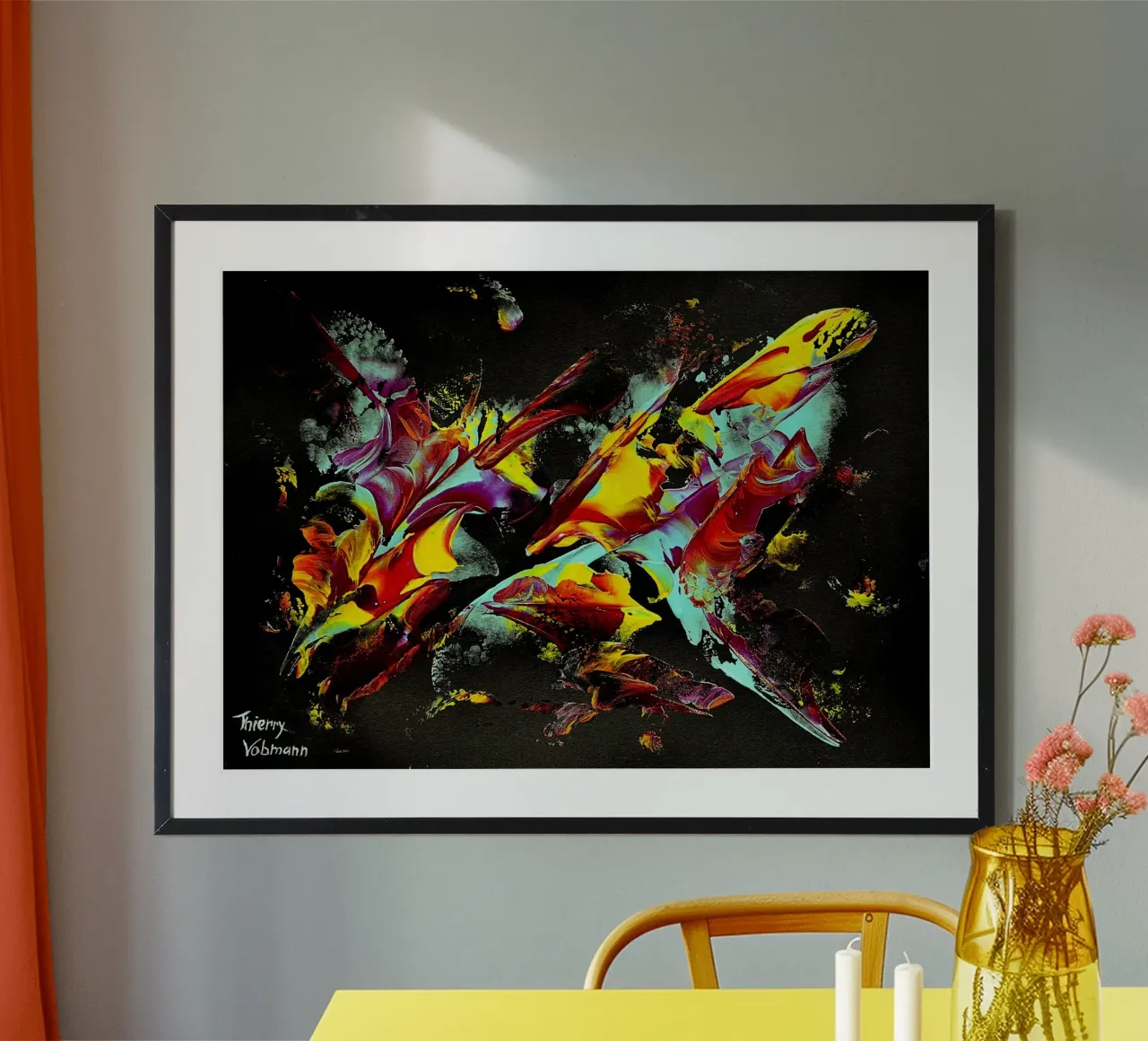 IDEAL GIFT 114 poster con telaio in legno da Thierry Vobmann Abstract painting