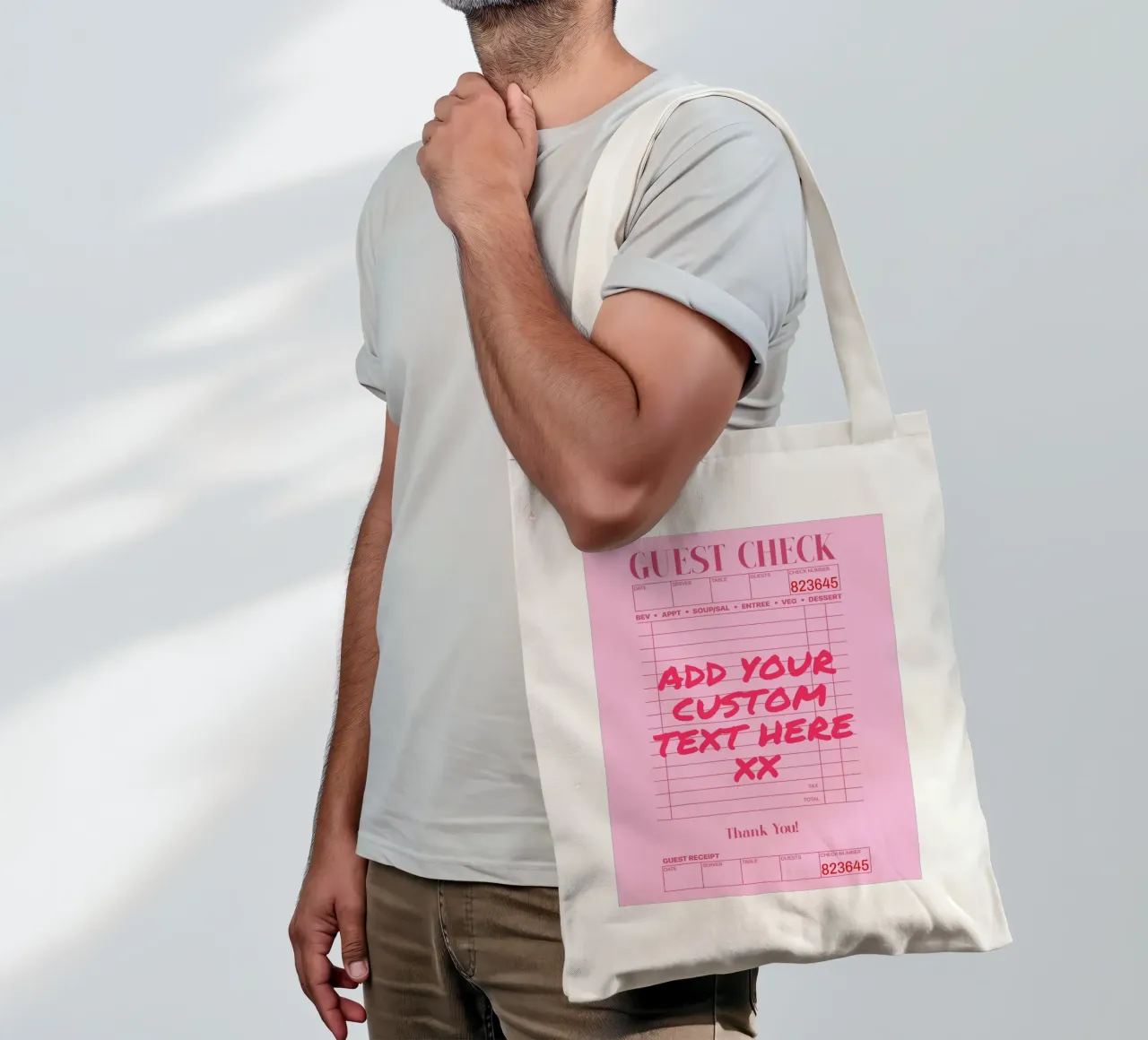 Eigen afdruk, gepersonaliseerd cadeau, eigen kleur, tekst, lettertype jute draagtas van PrintStudio