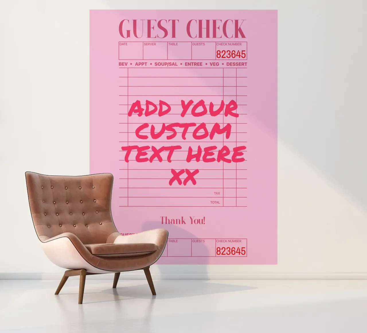 Individueller Druck, personalisiertes Geschenk, individuelle Farbe, Text, Schriftart Fototapete von PrintStudio