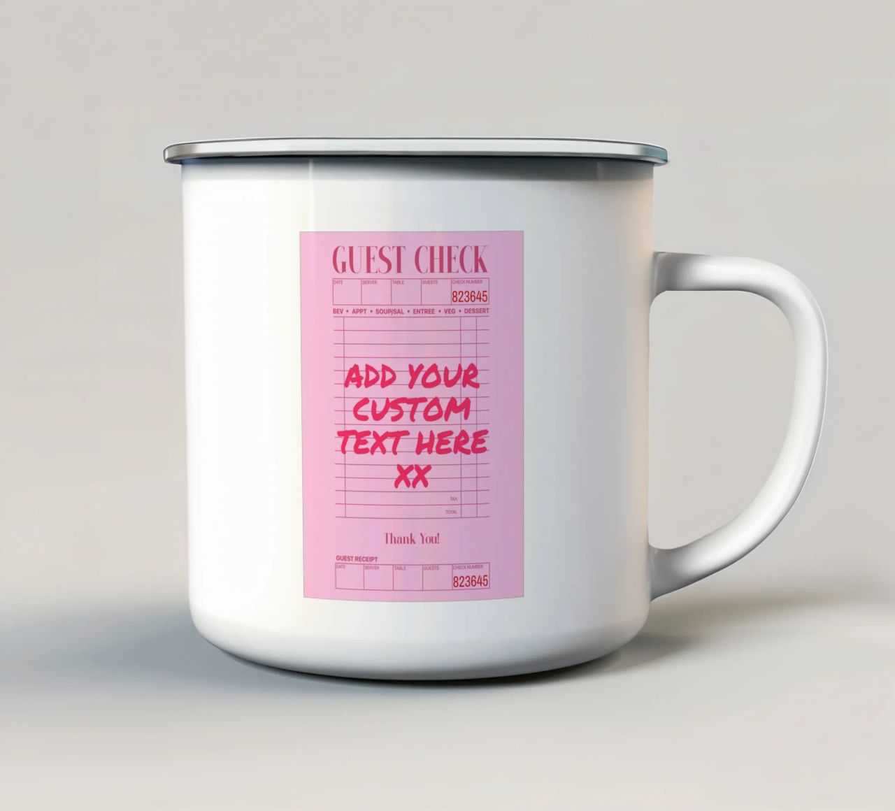 Custom Print, Personalized Gift, Custom Colour, Text, Font enamel mug by PrintStudio