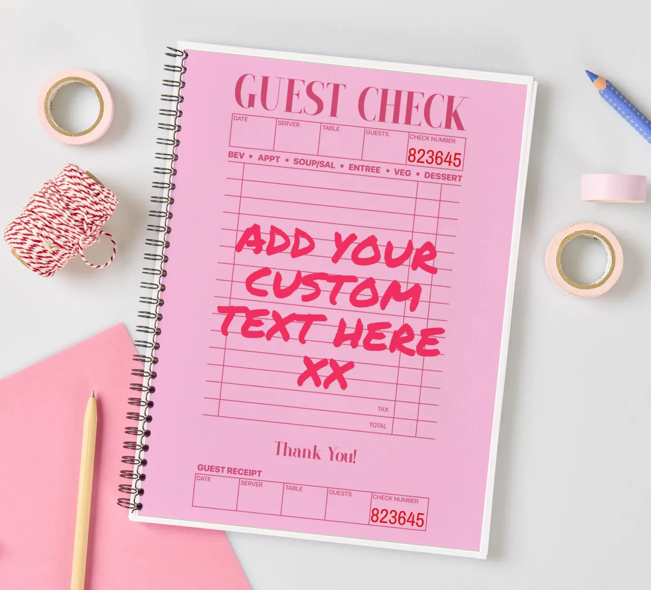 Custom Print, Personalized Gift, Custom Colour, Text, Font spiral notebook by PrintStudio