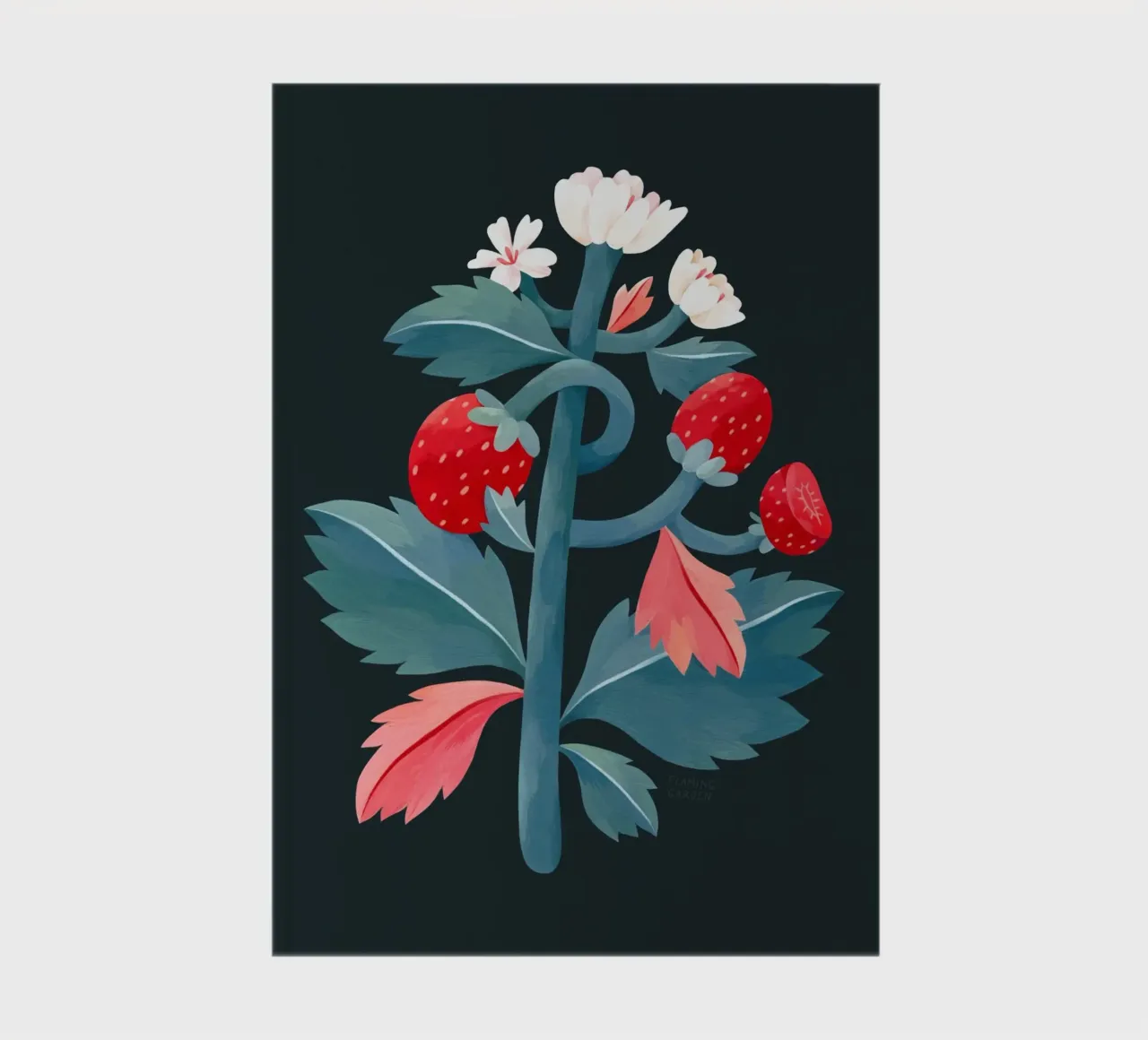 Flammender Garten - Erdbeerbaum Notizbuch von The Artcircle