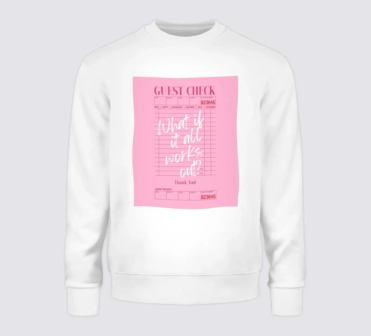 Et si tout s'arrangeait ? Guest Check Modern Pink Poster sweat de PrintStudio