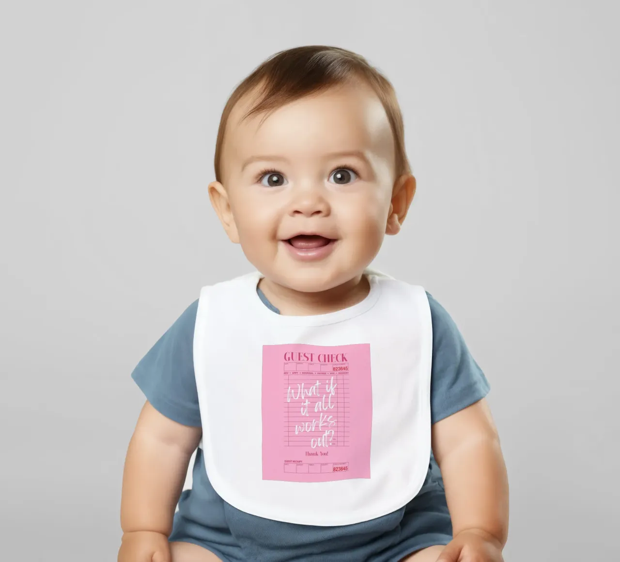 Und wenn alles klappt? Guest Check Modern Pink Poster Babylätzchen von PrintStudio